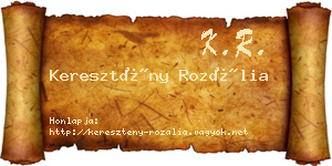 Keresztény Rozália névjegykártya