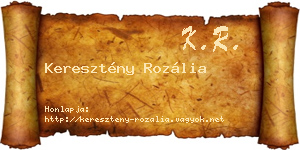 Keresztény Rozália névjegykártya